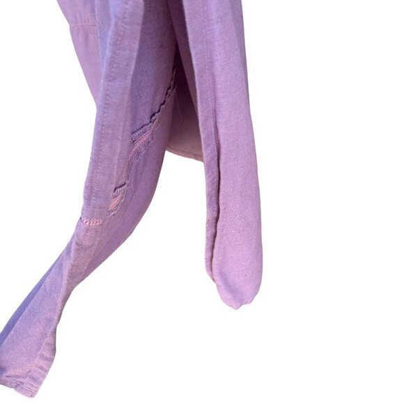 Azieno Vintage Womens Sleeveless Purple Linen Tiered Hem Side Slit Maxi Dress M - Picture 5 of 8